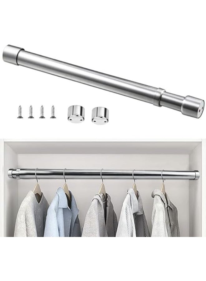 مونكان قضيب ستارة قابل للتعديل والتمديد مصنوع من الفولاذ المقاوم للصدأ، وقضيب تعليق ملابس تلسكوبي مع مقابس طرفية ومسامير، ومقاوم للصدأ، مناسب للخزائن، والحمامات، والشرفات، والنوافذ (56 - 100 سم) - Image 1